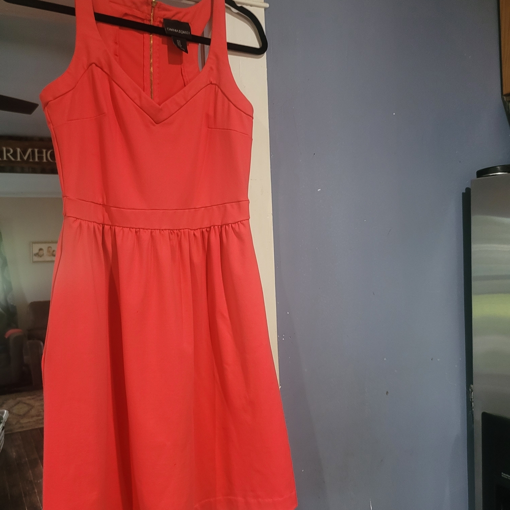 Cynthia Rowley Vibrant Coral Midi Dress